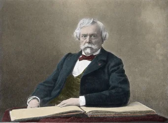 Portret van de schrijver Edmond de Goncourt (1822-1896) Foto uit de late 19e eeuw