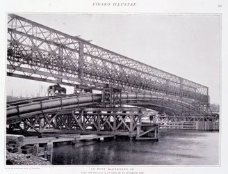 De werken van de brug Alexander III tot 15/12/1898 - in 
