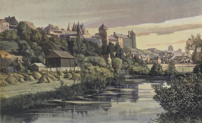 Vitre, Kasteel, Uitzicht naar het noorden vanuit het dal