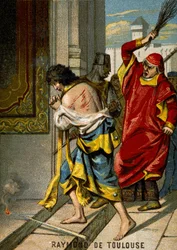 22/06/1209. Raymond VI graaf van Toulouse, geëxcommuniceerd door paus Innocentius III voor het niet vervolgen van de Katharen, beschuldigd van het aanzetten tot de moord op Pierre de Castelnau, maakt eerherstel en wordt in het openbaar gegeseld in Saint Gi