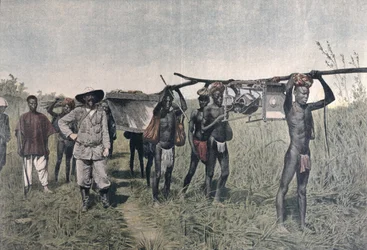 Een konvooi op de Marchand-missie in 1898, uit Le Petit Journal, 1899