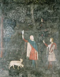 Een Edelman aan het Valkenieren, uit de Hertenkamer, 1343