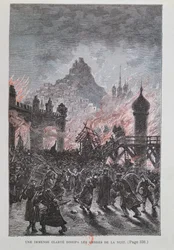 Een enorm licht verdreef de schaduwen, uit Michel Strogoff van Jules Verne (1828-1905), 1893