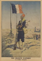Een Senegalese tirailleur in Frankrijk Afrika
