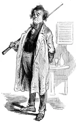 Een biljartspeler in het Estaminet du Cheval Blanc in Parijs in de 19e eeuw - Gravure in 