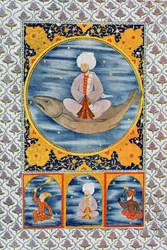 Abdallah van de Zee, illustratie uit De Arabische Nachten, 1895 (kleurgravure)