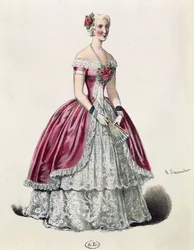 Actrice Eugenie Doche in titelrol in Dame met de Camelia