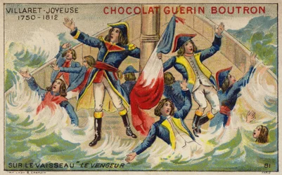 Admiraal Villaret de Joyeuse aan boord van zijn zinkende schip Vengeur du Peuple