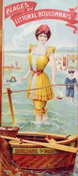 Advertentie voor de stranden langs de kust van Boulogne, ca. 1905