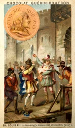 Reclamechromolithografie van Guérin Boutron pralines (chromolithografie)