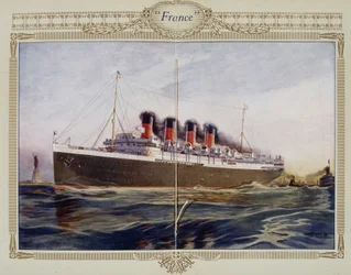 Reclamfolder van de lijnboot France, 20e eeuw