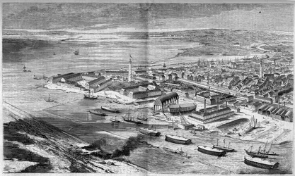 Luchtfoto van de stad en haven van Lorient, Morbihan (56)