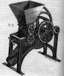 Landbouwmachine: een applatizer gebruikt om diervoeder te bereiden