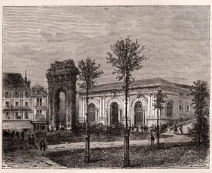 Aix-les-Bains - Savoye - de romaanse boog van Campanus - gravure in 