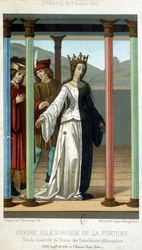 Allegorische figuur van Fortuna - uit het manuscript van Boethius 