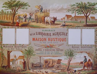Almanak van de landbouwboekhandel La Maison Rustique, ca. 1860 (kleurgravure)