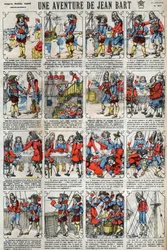 Een avontuur van Jean Bart (1650 - 1702), Franse kaper. Epinal afbeelding eind 19e eeuw.