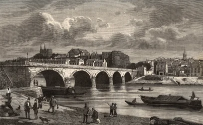 Angers - Maine-et-Loire in de regio Pays de la Loire - gravure in 