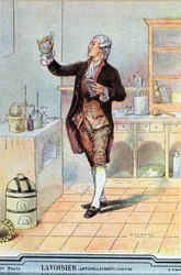 Antoine Laurent de Lavoisier (1743-94) illustratie uit een schoolboek, c.1900