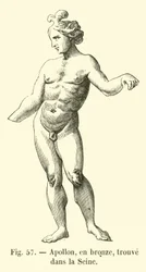 Apollo, in brons, gevonden in de Seine (gravure)