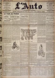 Artikel over de aankomst van de eerste ronde van Frankrijk - in 