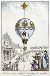 Ascensie van Madame de Blanchard naar Champs-de-Mars, bij het huwelijk van Napoleon I, 24 juni