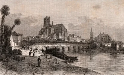 Auxerre - Bourgogne-Franche-Comté - gravure in 