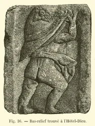 Bas-reliëf gevonden bij het Hôtel-Dieu