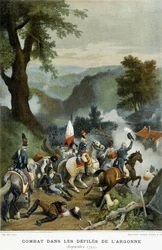 Slag in de Argonne kloven (Ardennen, Marne en Meuse). Het was tijdens deze campagne (1792) dat Dumouriez de overwinning van Valmy behaalde.