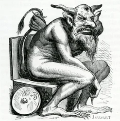 Belphegor, illustratie uit het Dictionnaire Infernal door Jacques Albin Simon Collin de Plancy