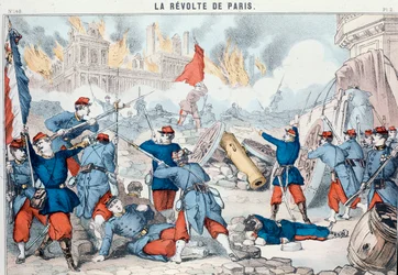 Brand en vernietiging van het stadhuis van Parijs door de Communards, mei 1871