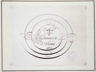 Calligrafie: Manuscriptstuk gedateerd 1670 door Jean Baptiste Alais de Beaulieu fils, 