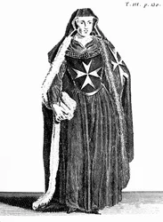 Kanones van de Orde van Sint-Jan van Jeruzalem tijdens de Rhodische periode, illustratie uit 