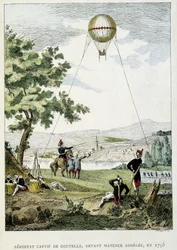Gevangen aerostaat door Jean Marie Joseph Coutelle (1748-1835), voor Mainz belegerd