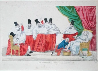 Karikatuur van de geboorte van de Franse Grondwet
