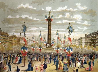 Viering van de Quatorze Juillet op de Place de la Bastille, Parijs, 14 juli 1880