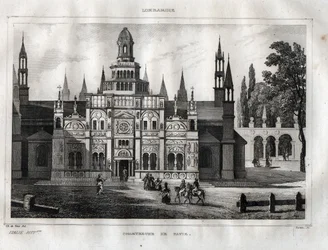 Certosa di Pavia - Kartuizerklooster van Pavia - Gravure uit 