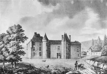 Chateau de Montaigne, Dordogne (gravure)