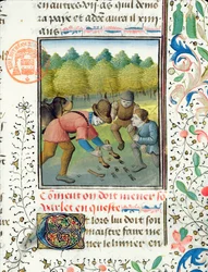 Het controleren van de sporen van een hert, uit het Livre de la Chasse door Gaston Phebus de Foix (1331-91)