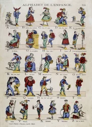 Kinderalfabet. Beeld van Epinal, 19e eeuw