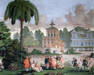 Chinoiserie - behang in het hotel de Plouer in Saint Malo