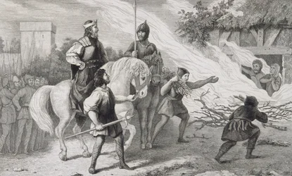 Chlotaire I (497-561) Verbrandt zijn Opstandige Zoon en Familie, uit 