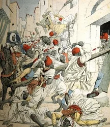 Burgeroorlog in Marokko, omslagillustratie van Le Petit Journal, 18 januari 1903