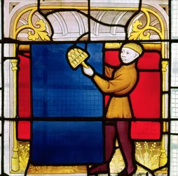 Raam van de stoffenhandelaar (detail)