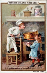 Kok in zijn oven - chromo. Liébig