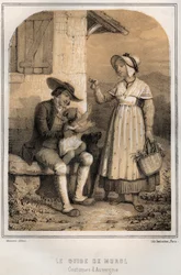 Kostuums uit Auvergne - De gids van Murol - gravure in 