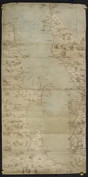 Kaart van het Engelse Kanaal (Engelse Zuidkust en Franse Noordkust) door Jean Rotz