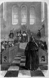 Raad van Narbonne (1054): een van de raden die de Vrede van God vestigden - Gravure in 