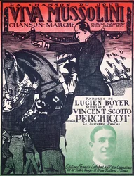Omslag van de partituur van Viva Mussolini door Vincent Scotto (1876-1952) en Lucien Boyer, jaren 1920