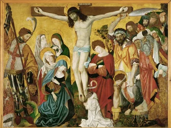 Kruisiging, altaar van Sint Joris (schilderij op doek)